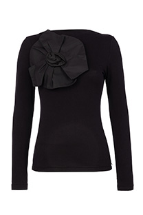 Tiffany Production Majica dugih rukava od viskoze i elastina sa cvetnim detaljem