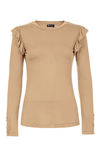 Majica dugih rukava sa okruglim izrezom i karnerima na rukavima Tiffany Production