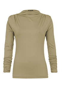 Ženska majica dugih rukava sa nabranim detaljima i visokom kragnom Tiffany Production