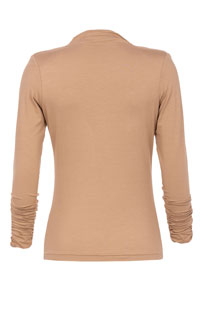 Ženska majica dugih rukava sa nabranim detaljima i visokom kragnom Tiffany Production
