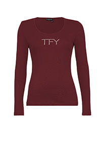 Tiffany Production Bazna ženska majica sa cirkonima i dugim rukavima