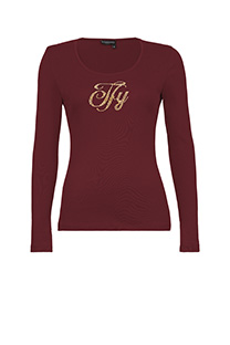 Bazna ženska majica sa istaknutim cirkonima i dugim rukavima Tiffany Production