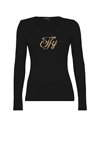 Bazna ženska majica sa istaknutim cirkonima i dugim rukavima Tiffany Production