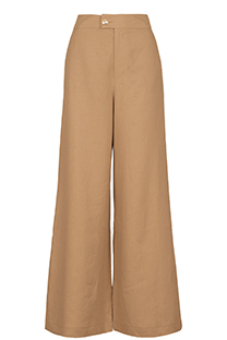 Ženske pantalone širokih nogavica od 100% lana Tiffany Production