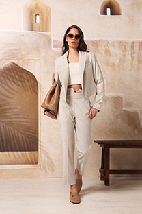 Tiffany Production Ženske prugaste pantalone dubokog struka