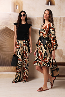 Ženske pantalone širokih nogavica u dezenu Tiffany Production