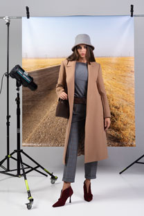 Tiffany Production Ženske karirane pantalone dubokog struka