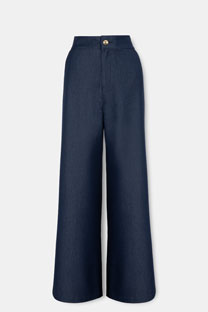 Tiffany Production Teget pantalone širokih nogavica