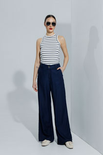Tiffany Production Tencel pantalone širokog kroja u denim stilu