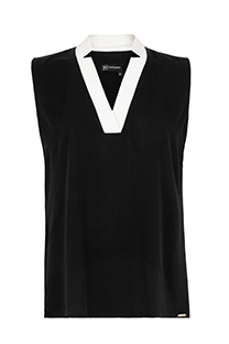 Bluza bez rukava sa kontrastnim reverima Tiffany Production