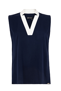 Bluza bez rukava sa kontrastnim reverima Tiffany Production