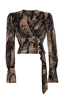 Kratka bluza sa asimetričnim karnerom i V-izrezom Tiffany Production