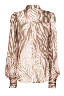 Bluza dugih rukava sa dezenom i kragnom na vezivanje Tiffany Production