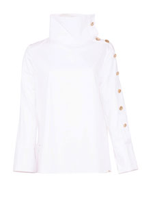 Ženska košulja sa visokom kragnom i ukrasnim dugmićima Tiffany Production