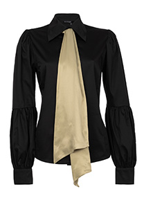 Ženska košulja sa naglašenim rukavima i kontrastnom maramom Tiffany Production