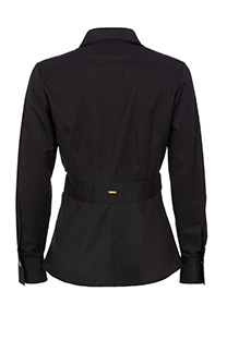 Crna košulja dugih rukava na preklop sa naglašenim strukom Tiffany Production