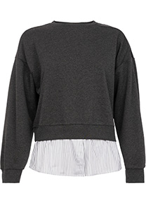 Tiffany Production Ženski duks dugih rukava sa imitacijom košulje