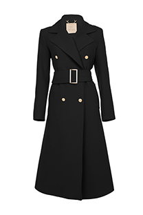 Midi kaput dugih rukava sa ukrasnim dugmićima i kaišem Tiffany Production