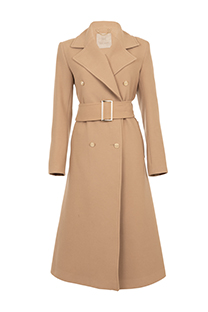 Midi kaput dugih rukava sa ukrasnim dugmićima i kaišem Tiffany Production