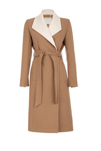 Elegantni kaput sa kontrastnom kragnom i preklopom Tiffany Production