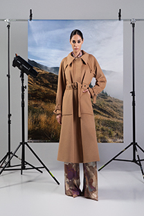 Tiffany Production Ženski midi kaput sa skrivenim kopčanjem