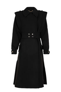 Midi kaput sa asimetričnim detaljem i kaišem Tiffany Production