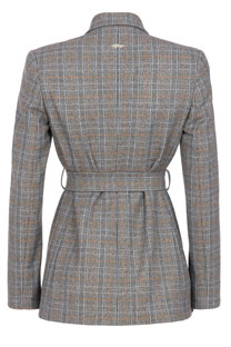 Ženski karirani sako na vezivanje Tiffany Production