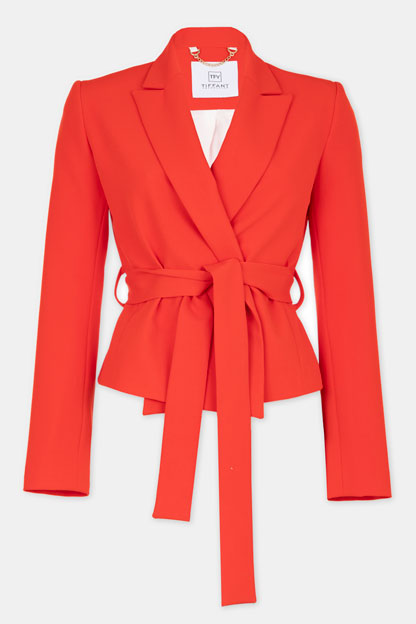 Tiffany Production Sako sa pojasom na vezivanje