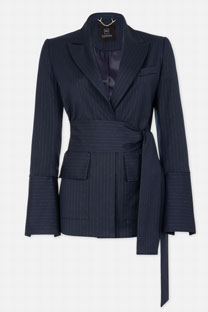 Elegantni sako sa lame prugama i pojasom Tiffany Production