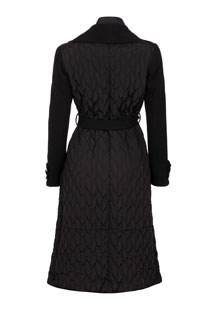 Ženska duga jakna sa pojasom i prošivenim detaljima Tiffany Production