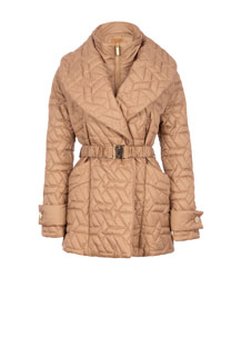 Ženska prošivena jakna sa kaišem i širokom kragnom Tiffany Production