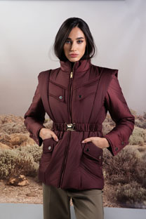 Tiffany Production Ženska kratka jakna sa asimetričnim detaljem i pojasom