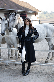 Tiffany Production Elegantni midi mantil sa kaišem