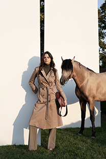 Tiffany Production Ženski midi mantil sa kaišem i kopčanjem na preklop