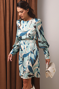 Tiffany Production Mini haljina naglašenih rukava u cvetnom dezenu