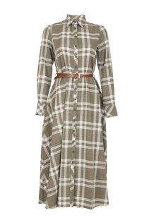 Tiffany Production Karirana midi haljina sa kragnom