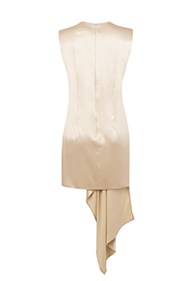 Asimetrična elegantna haljina sa drapiranim delom na prednjoj strani Tiffany Production