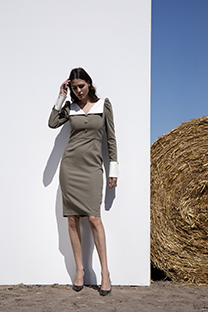 Ženska midi haljina sa zvonastim rukavima Tiffany Production