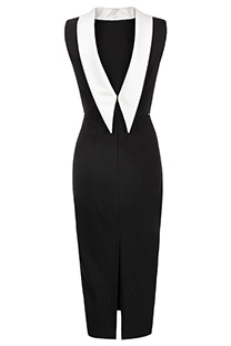 Midi haljina bez rukava sa kontrastnim leđima Tiffany Production