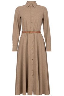 Tiffany Production Midi haljina sa kragnom i kaišem od kontrastnog materijala