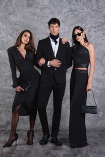 Midi haljina sa diskretnim sjajem i V-izrezom Tiffany Production