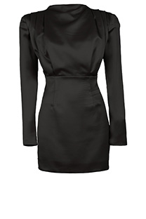 Mini haljina dugih rukava sa asimetričnim detaljem Tiffany Production