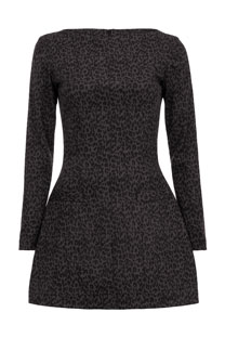 Mini balon haljina dugih rukava u leopard printu Tiffany Production