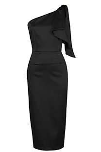 Midi haljina na jedno rame sa brošem Tiffany Production