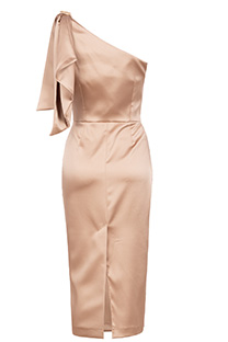 Midi haljina na jedno rame sa brošem Tiffany Production