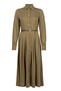 Haljina dugih rukava sa kragnom i plisiranim donjim delom Tiffany Production