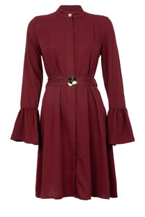 Ženska haljina sa zvonastim rukavima i ukrasnim kaišem Tiffany Production