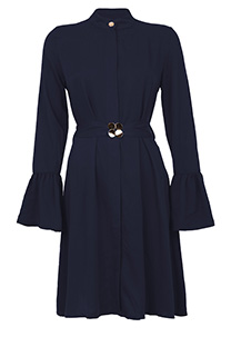 Ženska haljina sa zvonastim rukavima i ukrasnim kaišem Tiffany Production