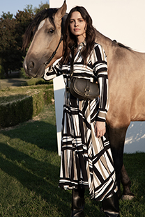 Midi haljina u dezenu sa kaišem Tiffany Production