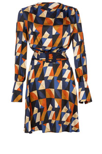 Kratka haljina sa zvonastim rukavima u dezenu Tiffany Production